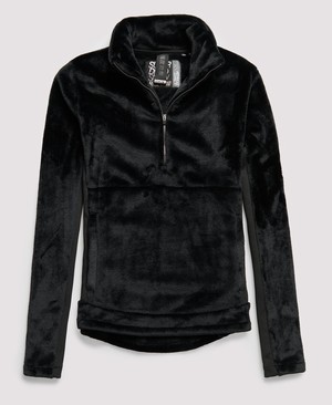 Superdry Storm Fleece Midlayer Half Cipzár Női Baselayer Fekete | MQHXT7562